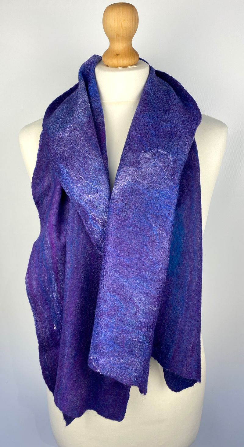 Purple cobweb scarf