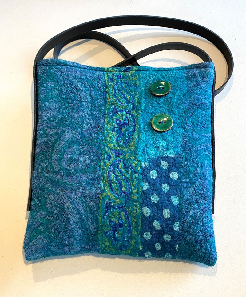 Handmade nuno felted bag