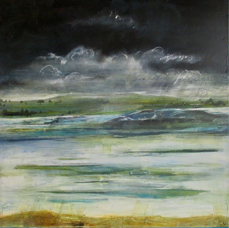 RED BOAT IN NEWPORT, WEST WALES