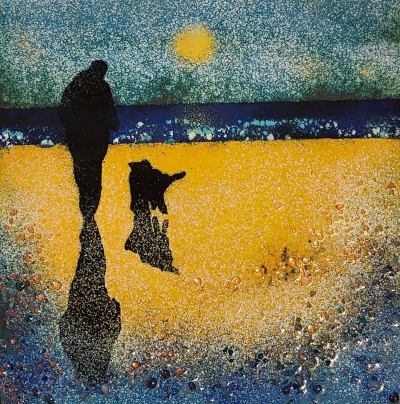 Reflections of friendship enamel picture