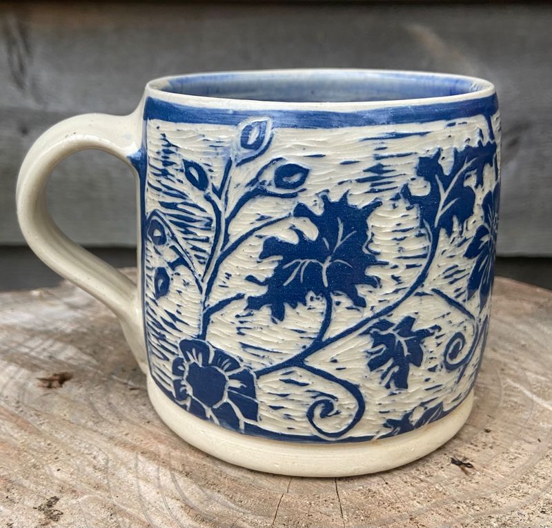Scrafitto Stoneware Cup