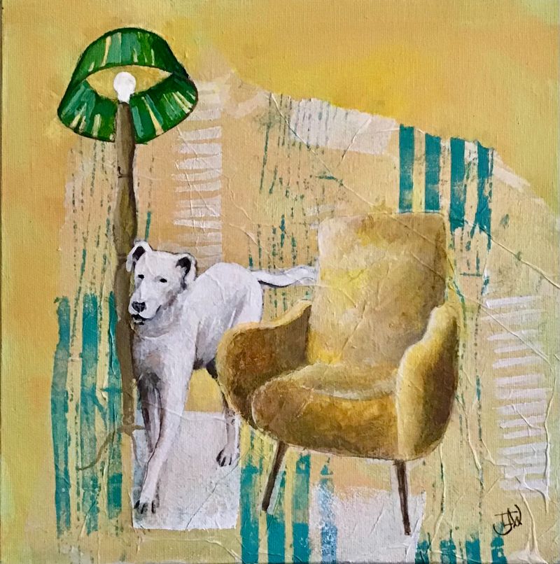 All the goods and a standard lamp