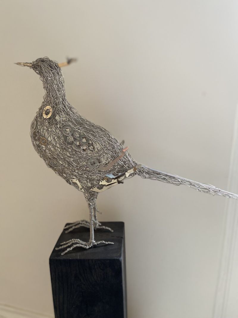 Pheasant wire recycled typewriter parts