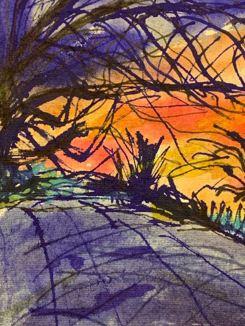 Sunset on Castle Green