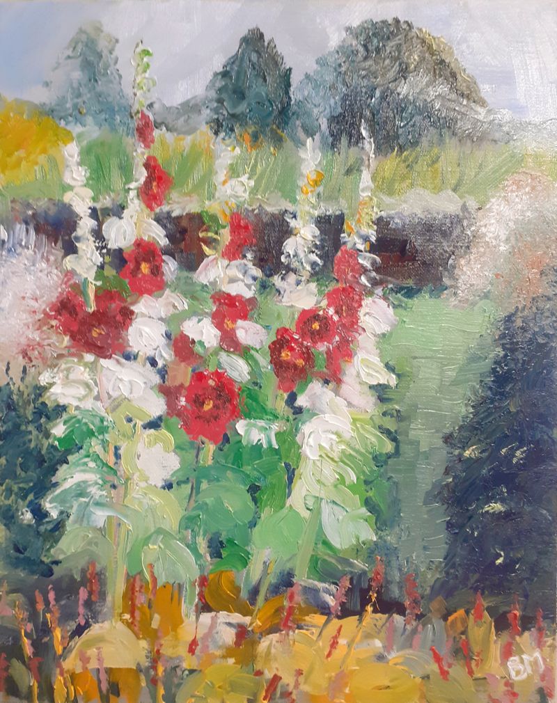 Hollyhocks at Hergest Croft Gardens