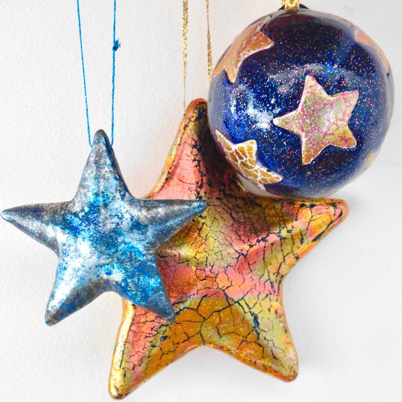 Hollow Form Polymer Clay Christmas Decorations