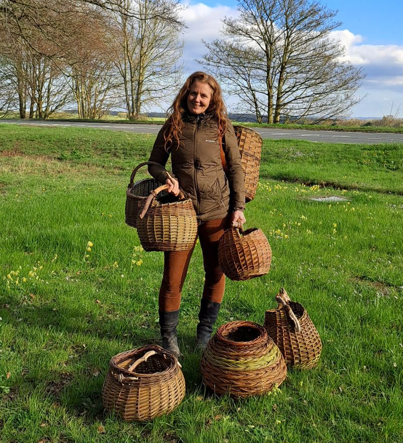 Amanda Rayner with some of her baskets