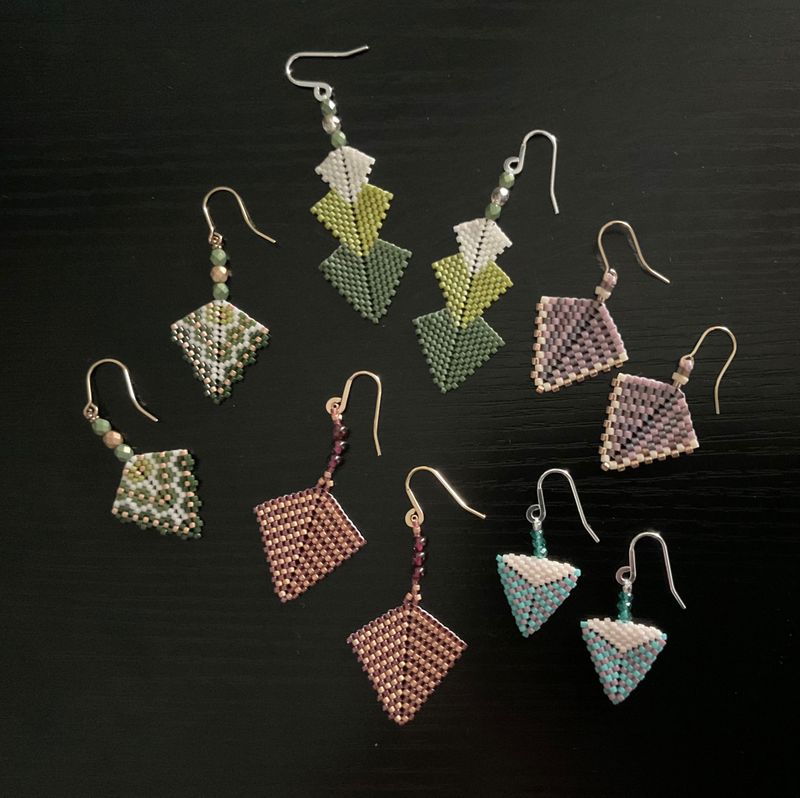 Beadwoven earrings