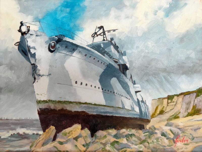 HMS Fury at Arromanches