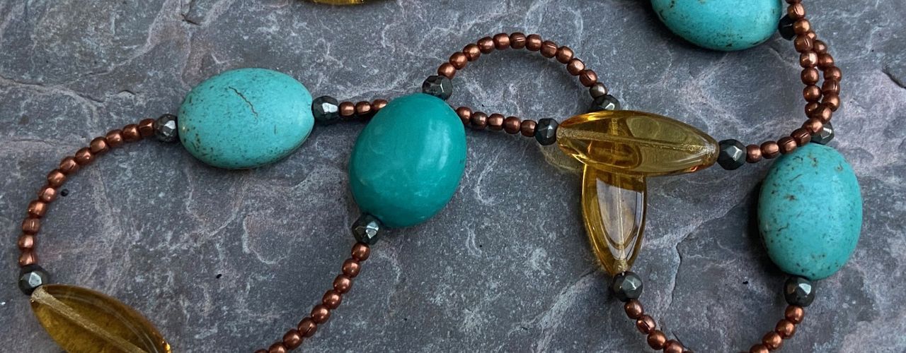 Copper, Czech glass and Turquoise
