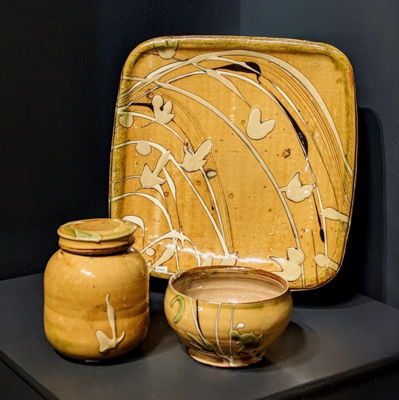 Slip-decorated earthenware by Patia Davis