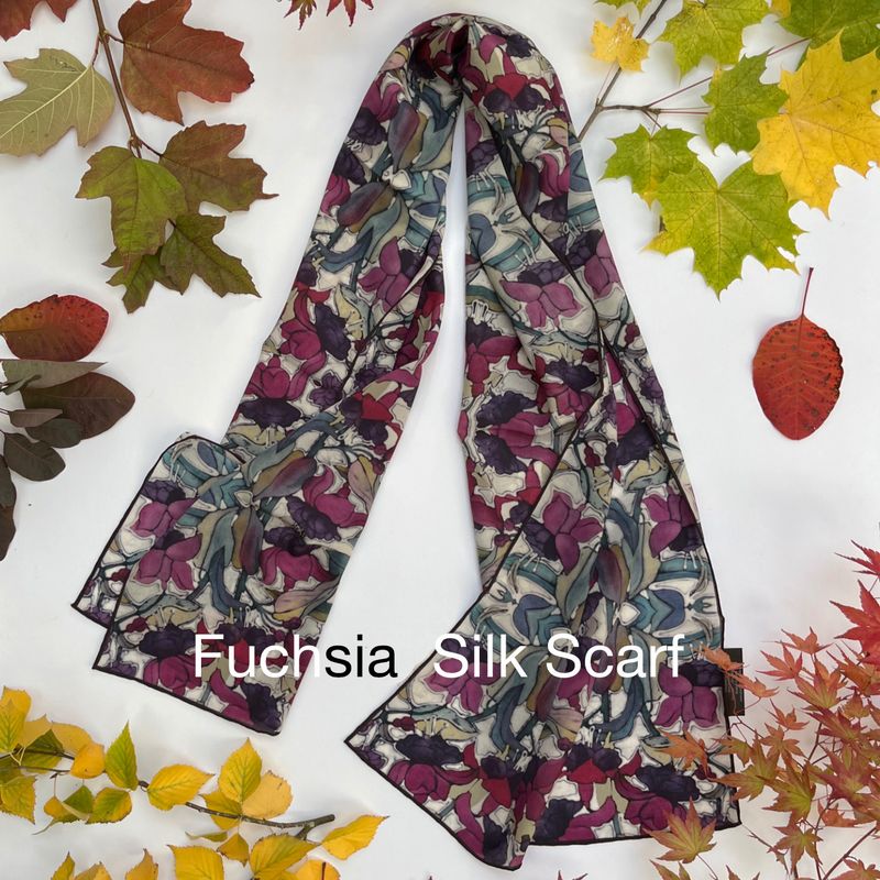 fuchsia silk scarf