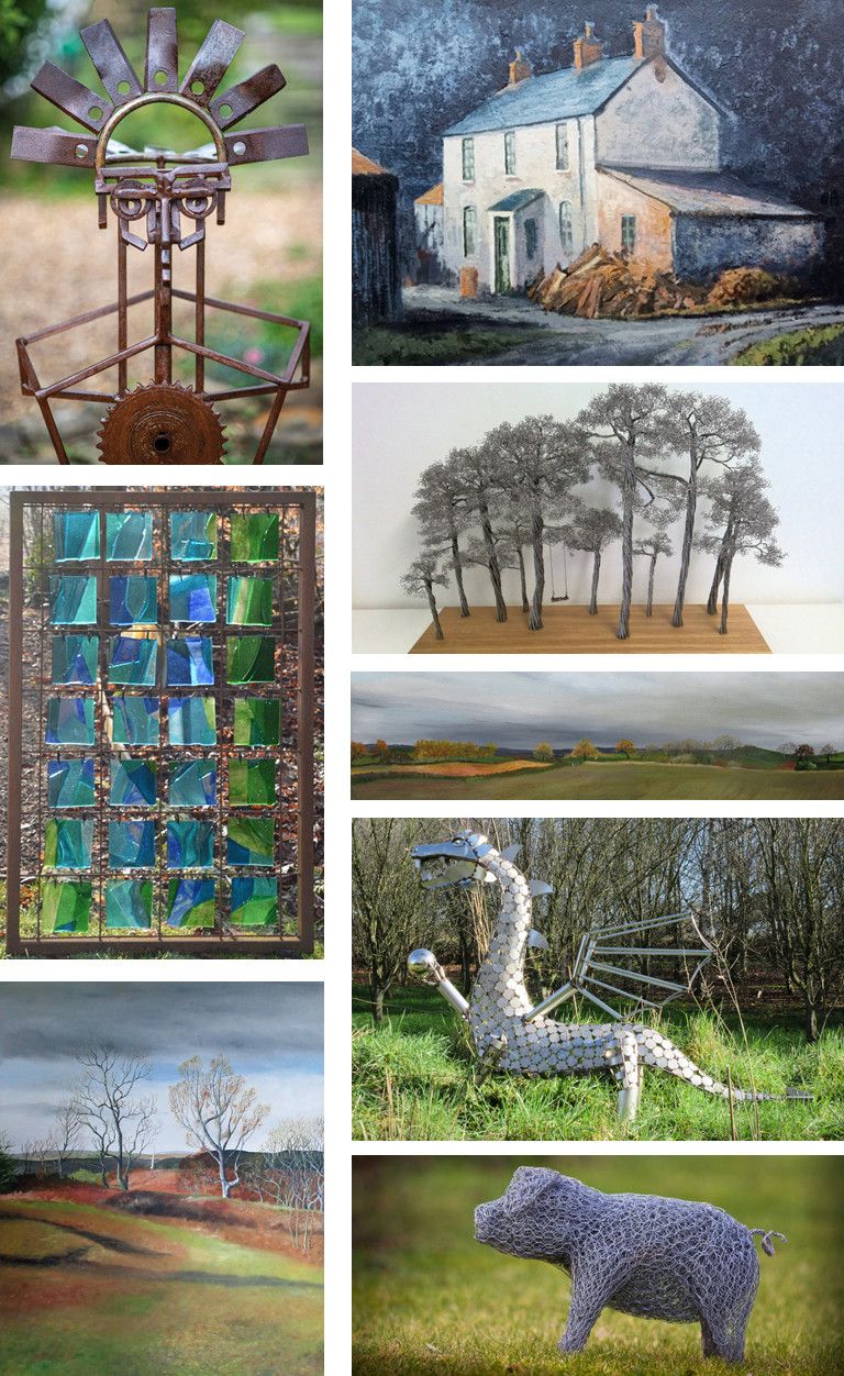 Clockwise from top left the work is by Gabriel Parfitt, Richard Gilbert, Lynne Littler, Andy Johnson, Daren Greenhow, Lynne Littler, Andy Johnson and Frances Warren.
