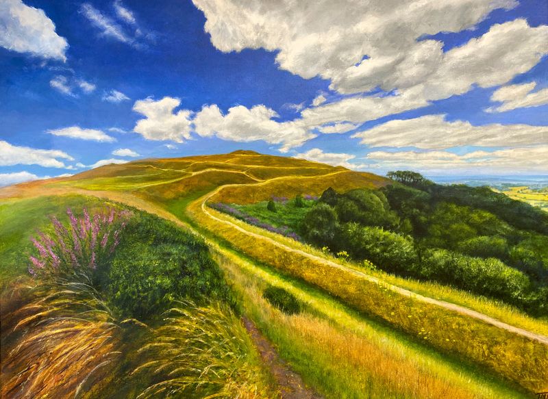 Leylines and Desire lines, acrylic on canvas