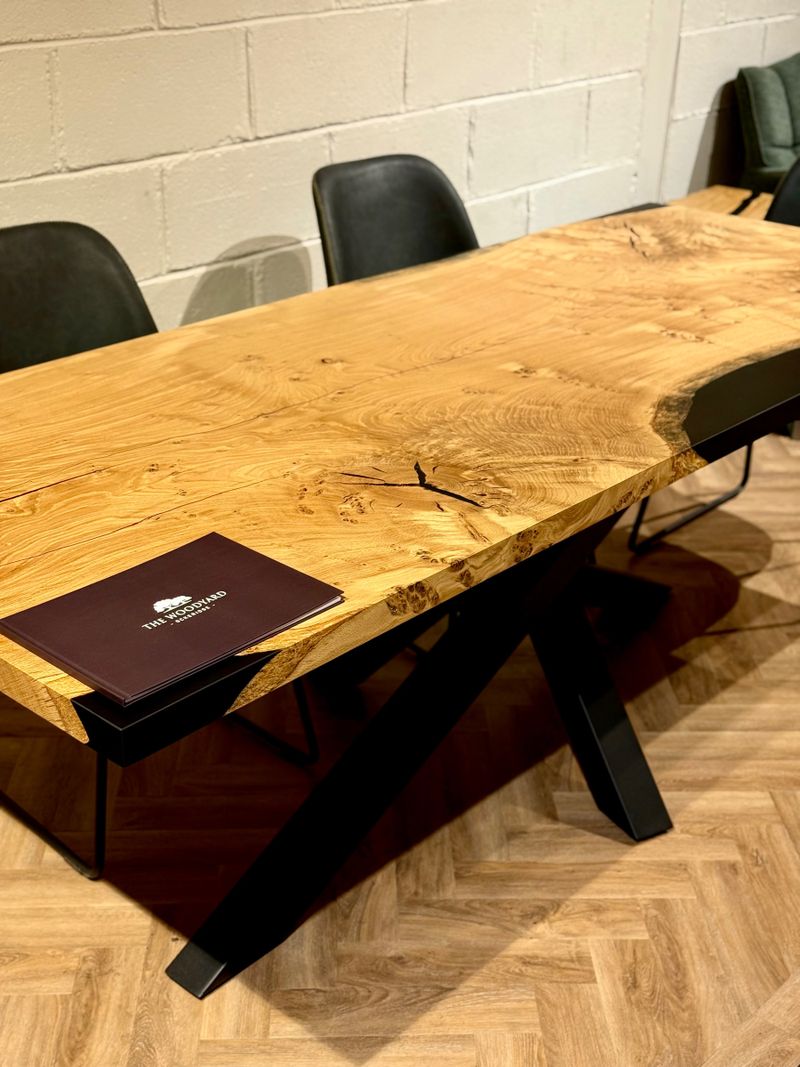 Single Oak Slab Table 1
