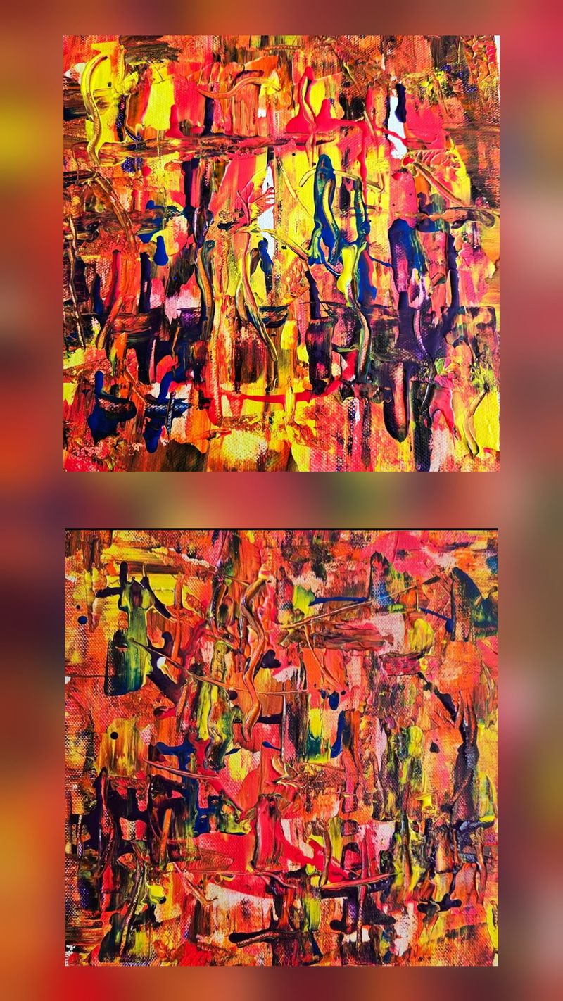 Double Take: Hidden Faces 1 & 2 (12x12" inch Canvases)