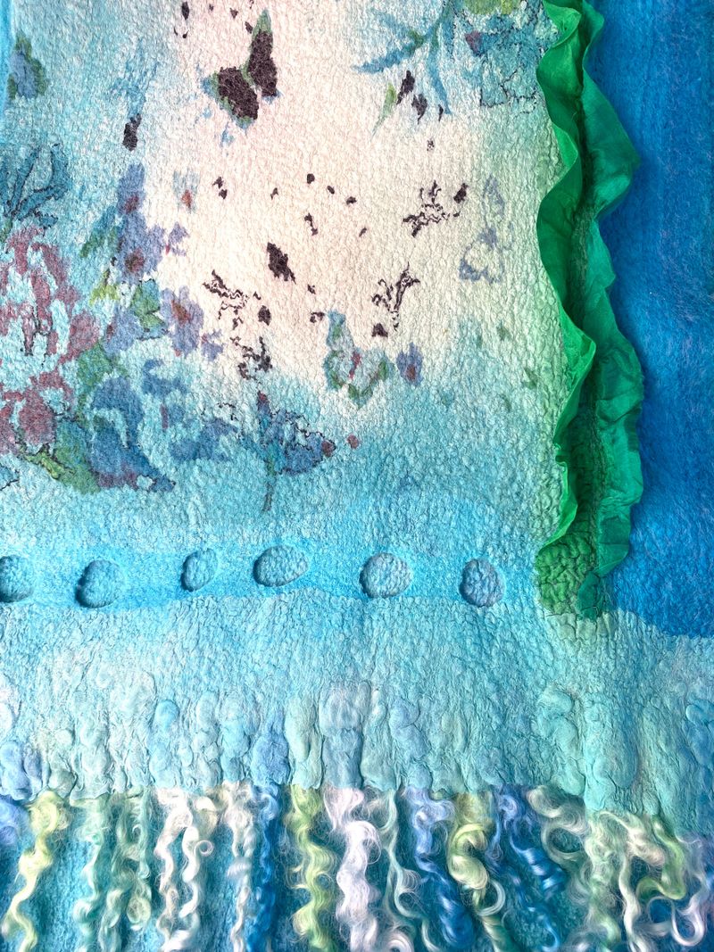 Nuno felt butterfly wrap close up