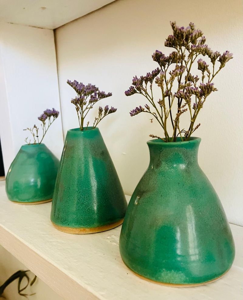 Green Satun Bud Vases