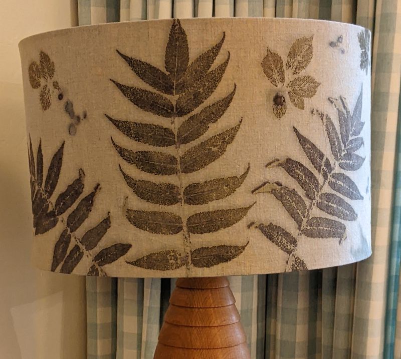 Botanical ecoprinted lampshade