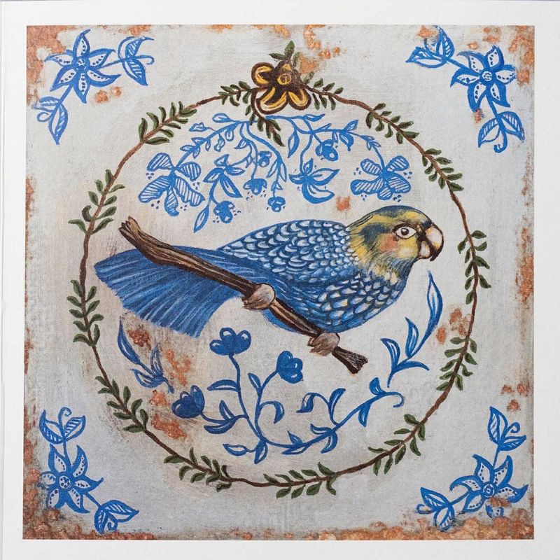 Polychrome Polly. Egg Tempera on handmade paper