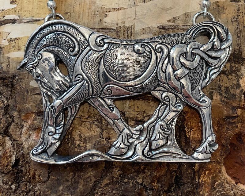Silver Celtic water horse
