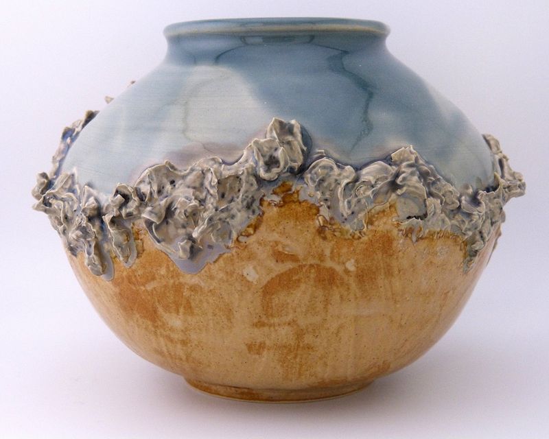 Glazed & Textured Pot