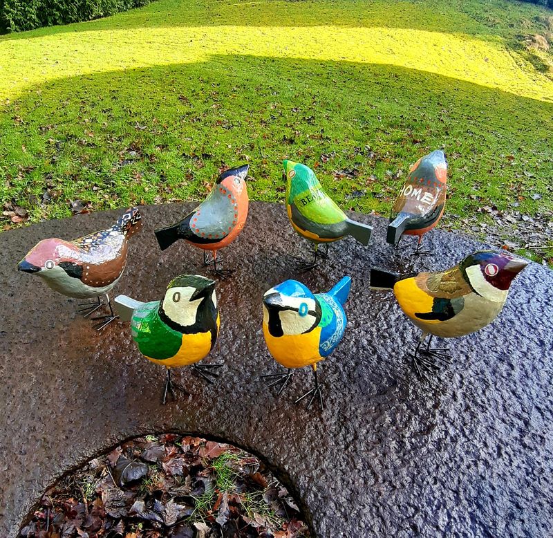 Posh Paper Mache Garden Birds