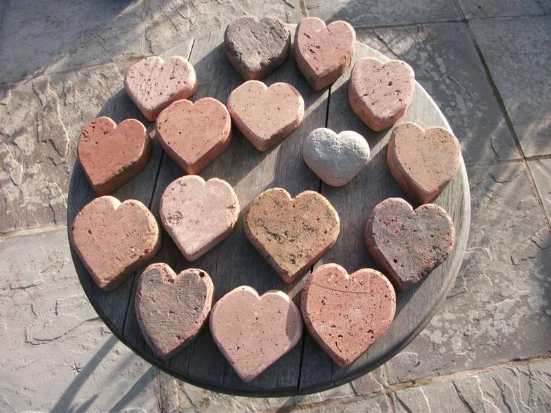 Carved Brick Hearts