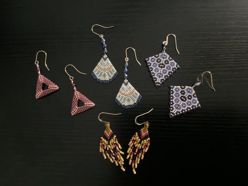 Beadwoven earrings
