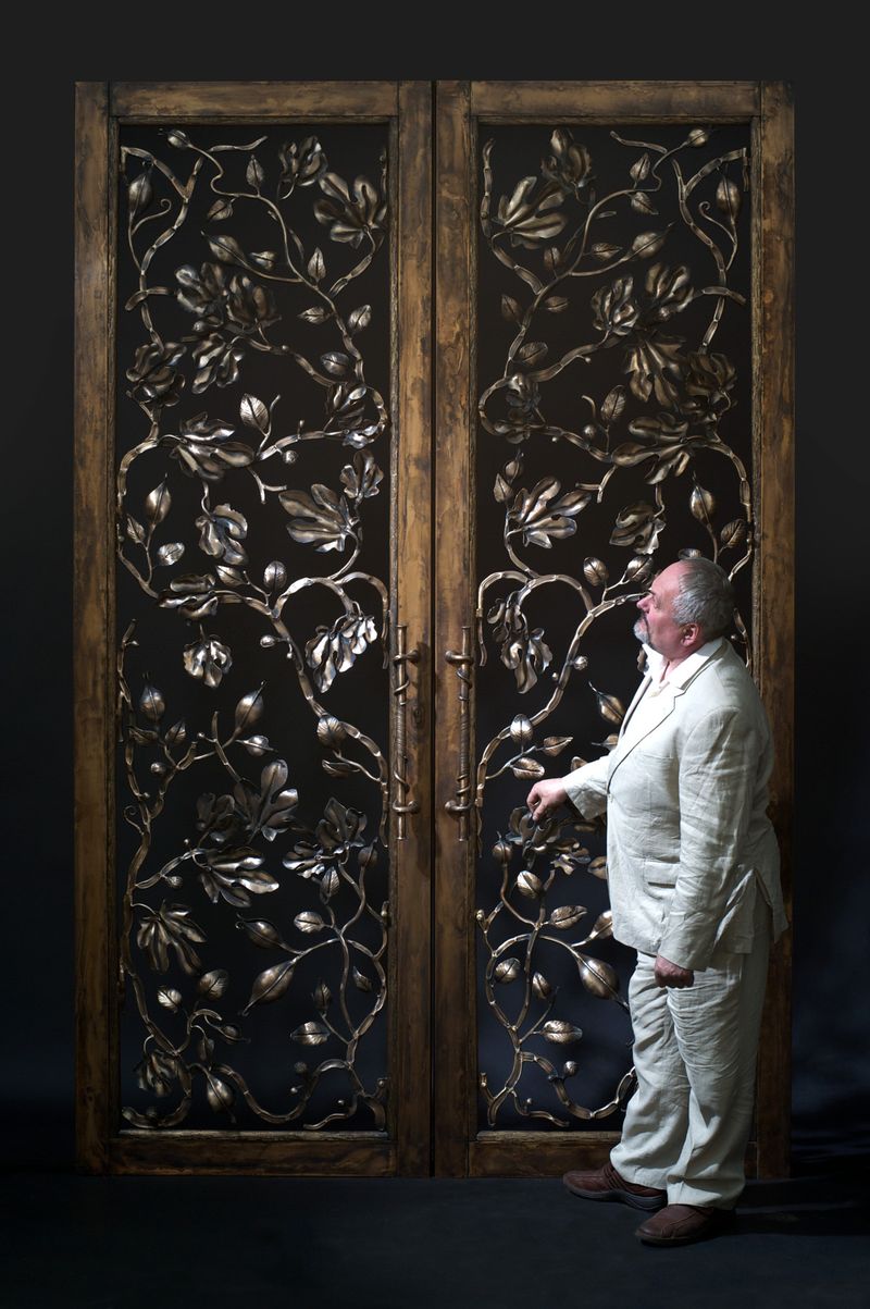 Forged bronze doors