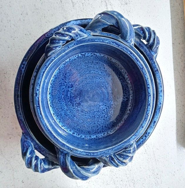 Blue pie dishes