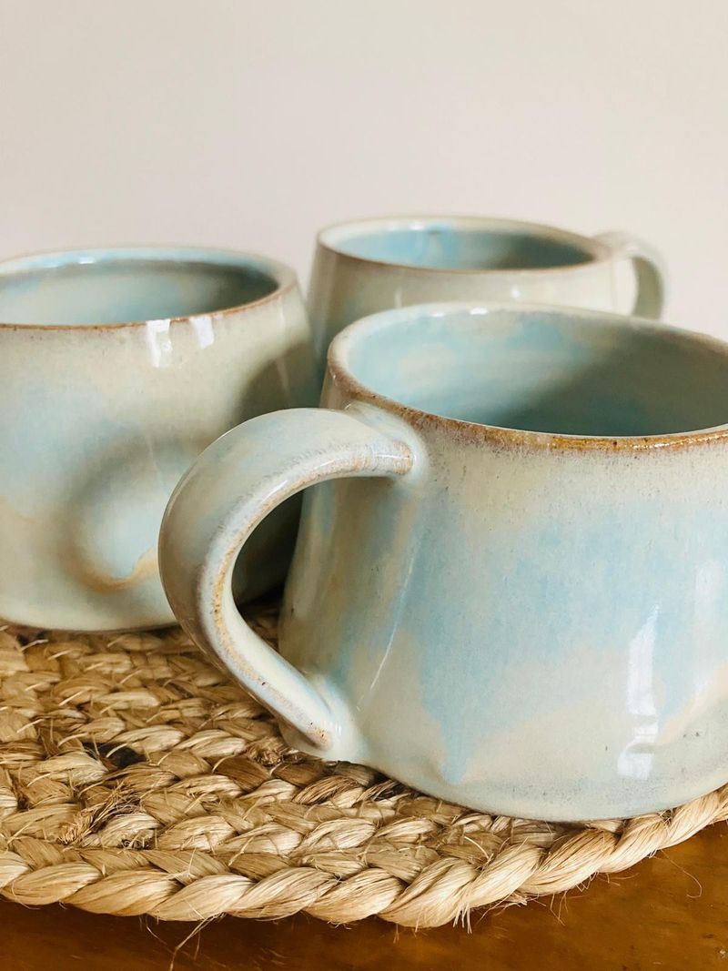 Cups in Sand & Sea Glaze Combinations