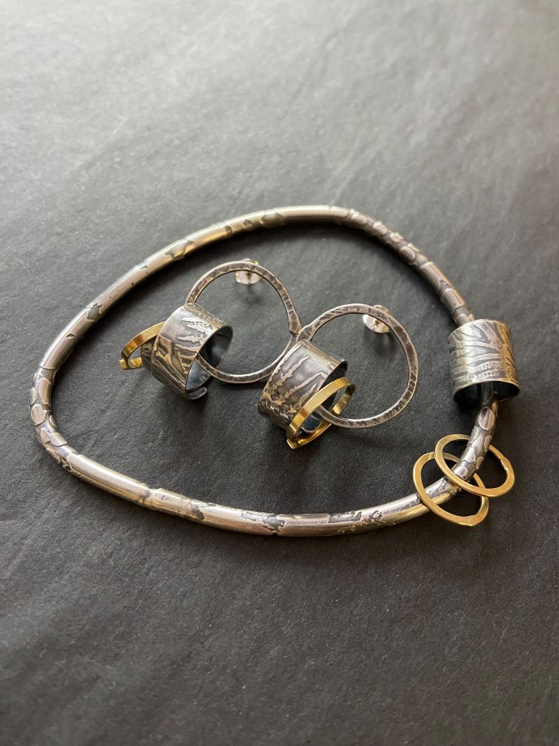 Commissioned Bangle/Drops +18ct gold