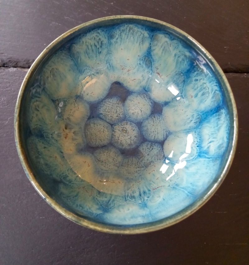 Blue glazed bowl