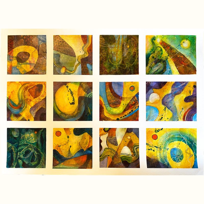 series of small abstract paintings