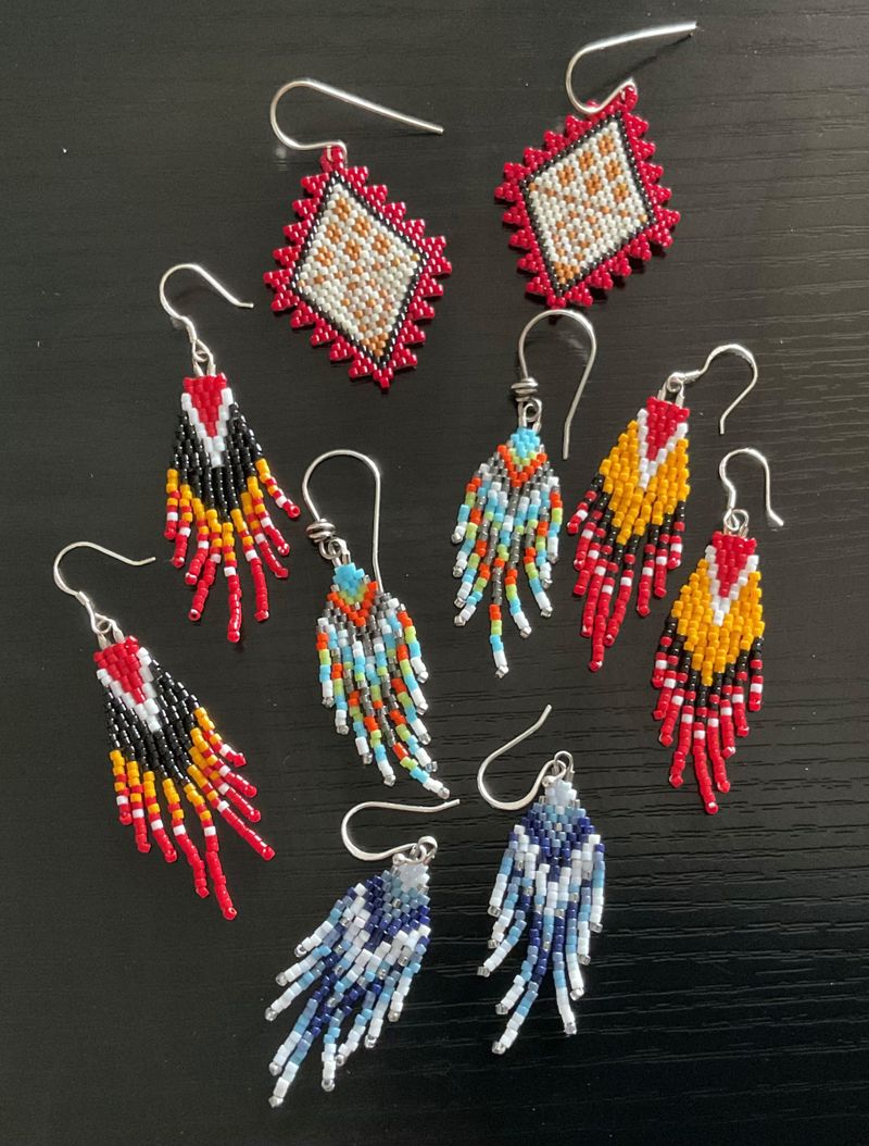 Beadwoven earrings