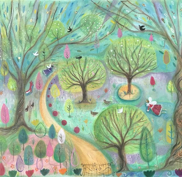Spring Woodland Fairies-Gouache