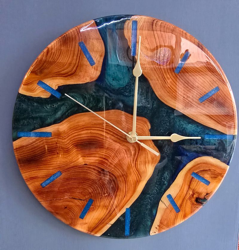 Wood & Resin Clock by Mike Lawrence