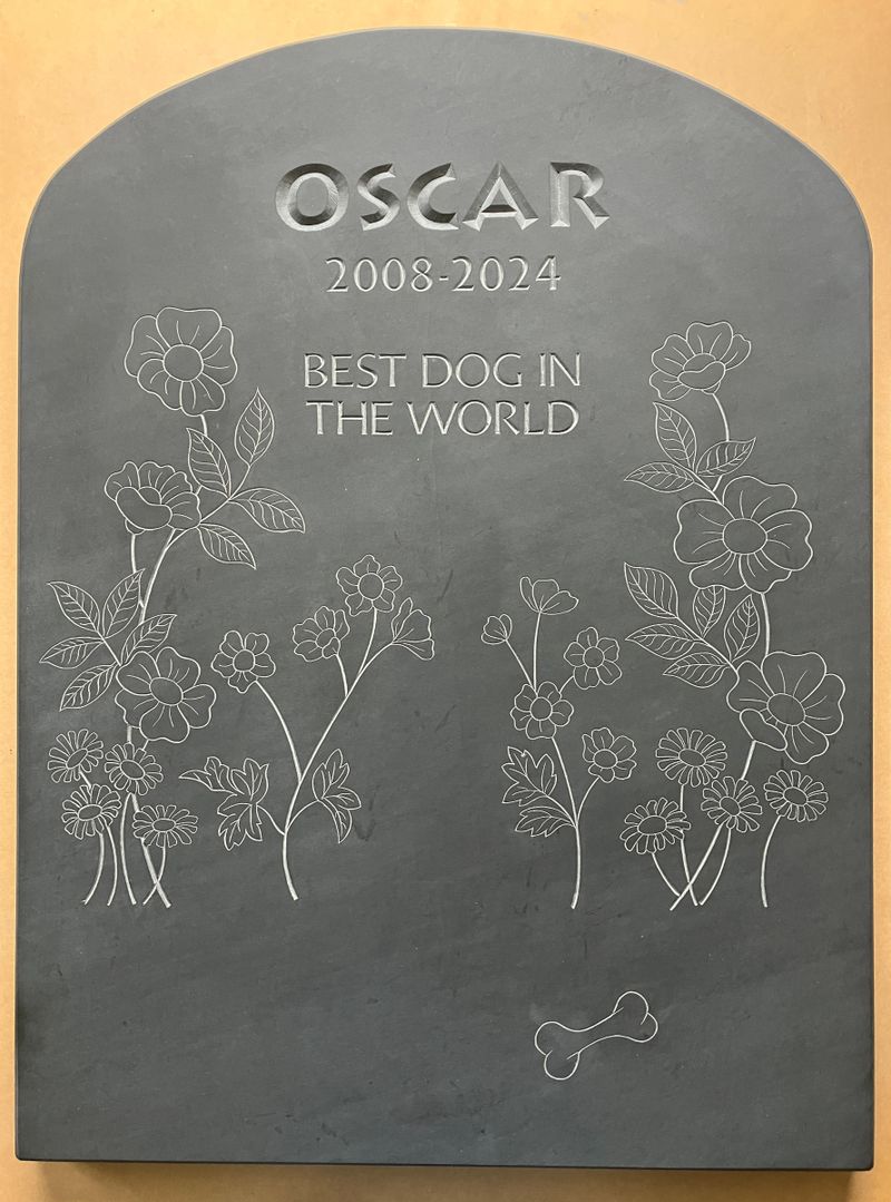 Memorial for a much-loved dog