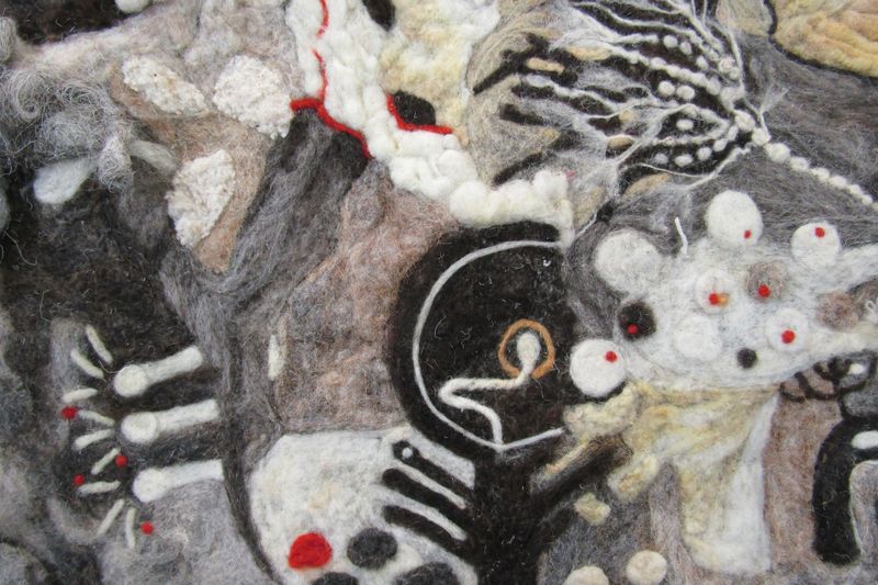 Needle-felted wool Detail From Internal World