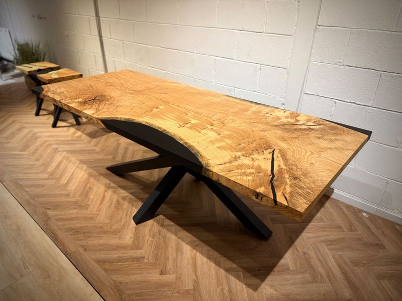 Single Oak Slab Table 2