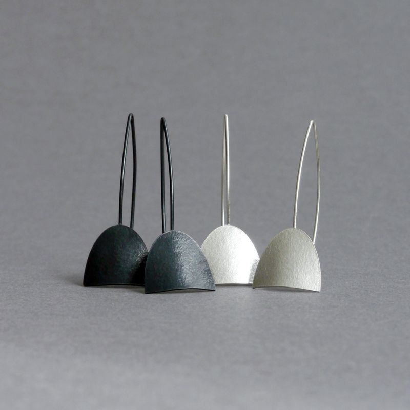 Silver Arch Drop Earrings