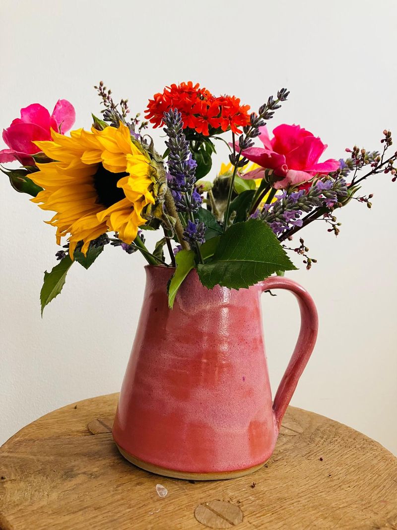 Rose Pink Stoneware Jug
