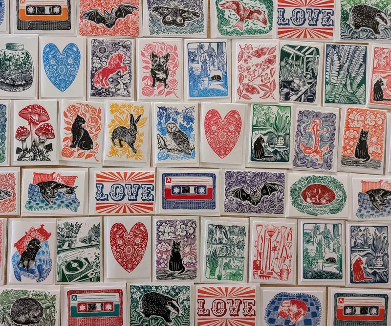 Handprinted card selection