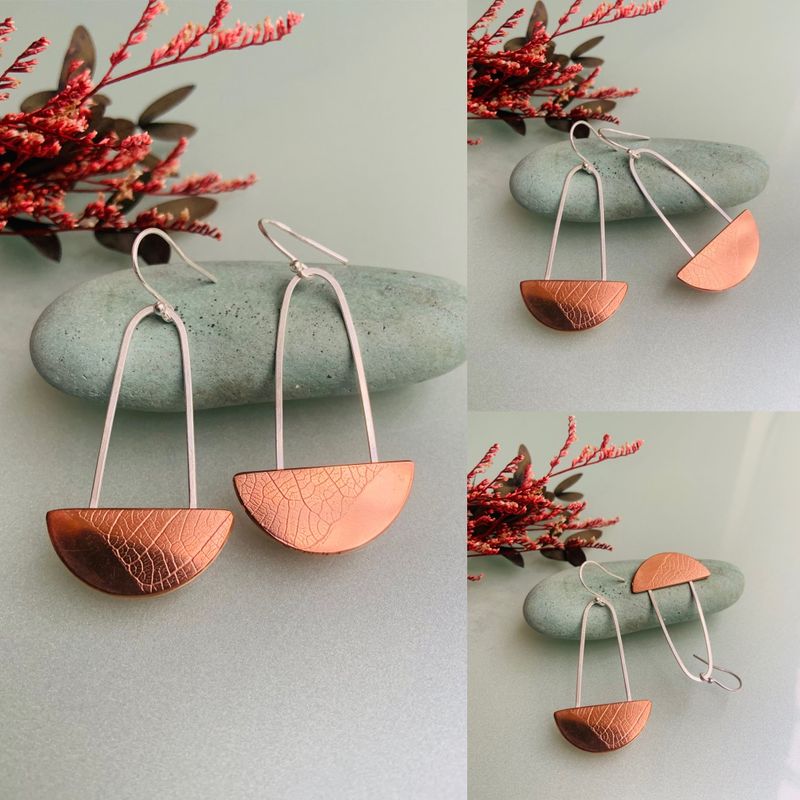 Silver & Copper Earrings