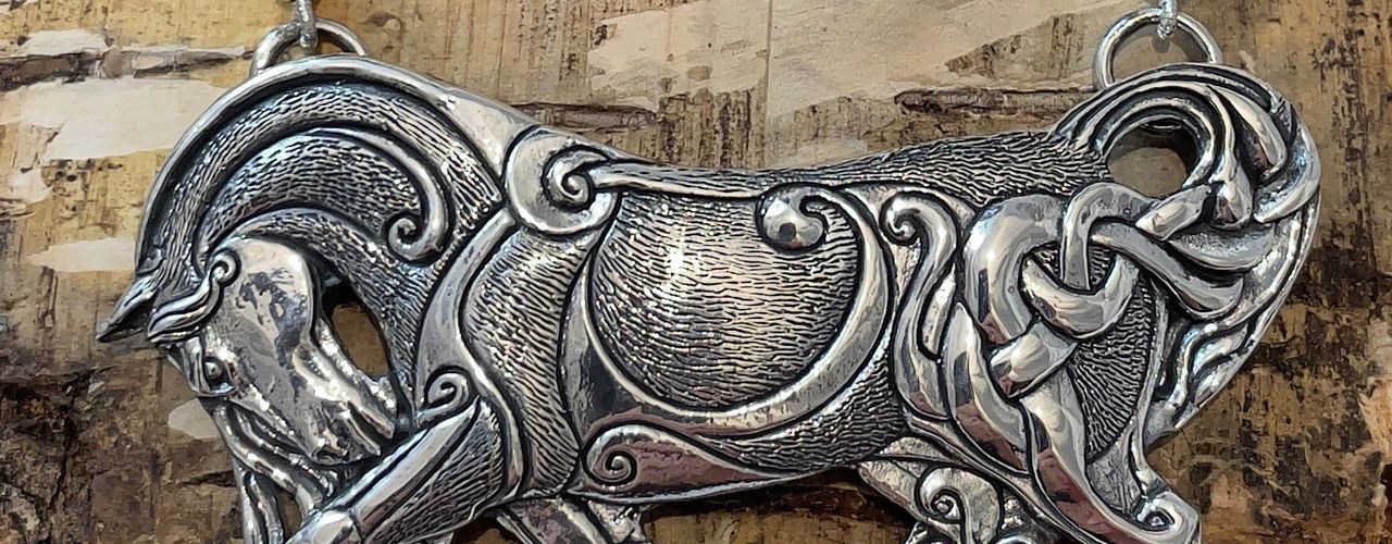 Silver Celtic water horse