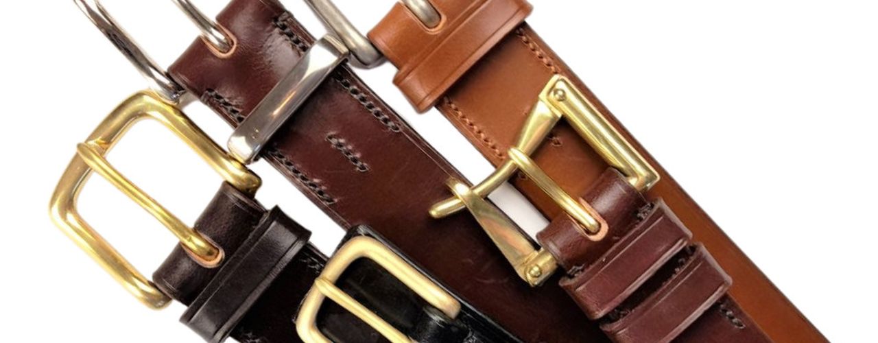 British bridle leather belts