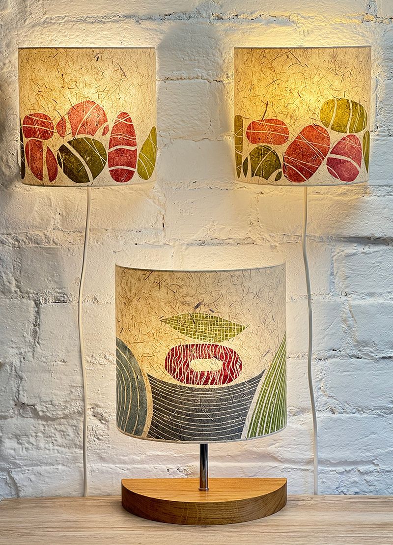 Handprinted half shades