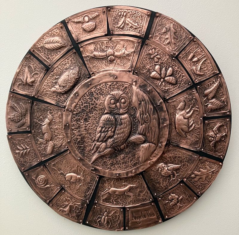 Copper Repousse Plaque by Angela Thoo