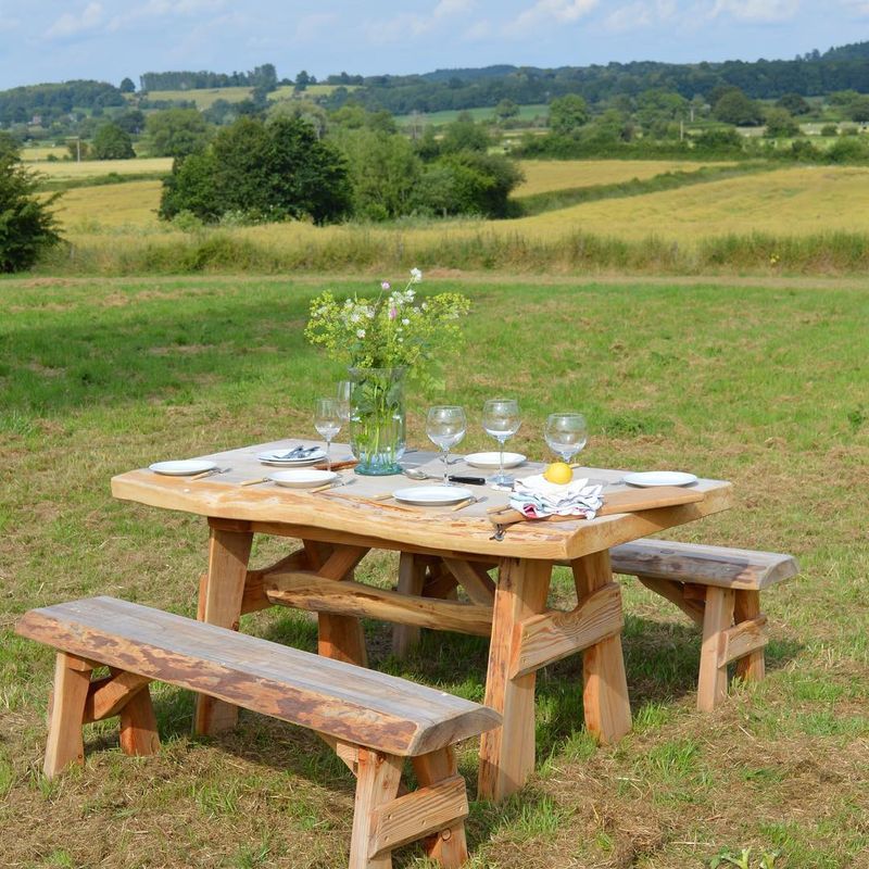 Rustic table and Benches